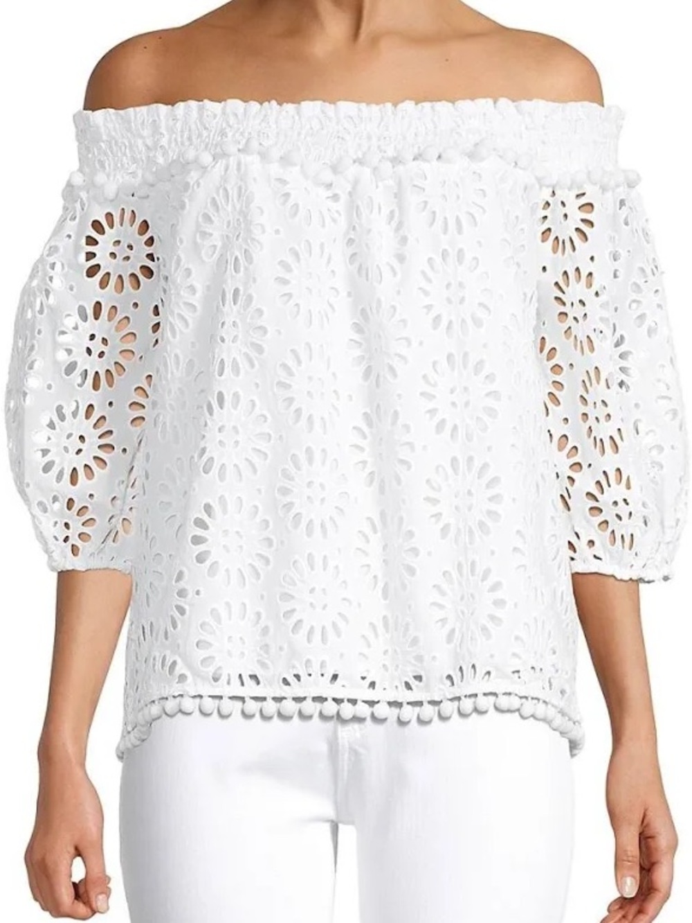 Lilly Pulitzer White Raylee Top - Size Large - NWT